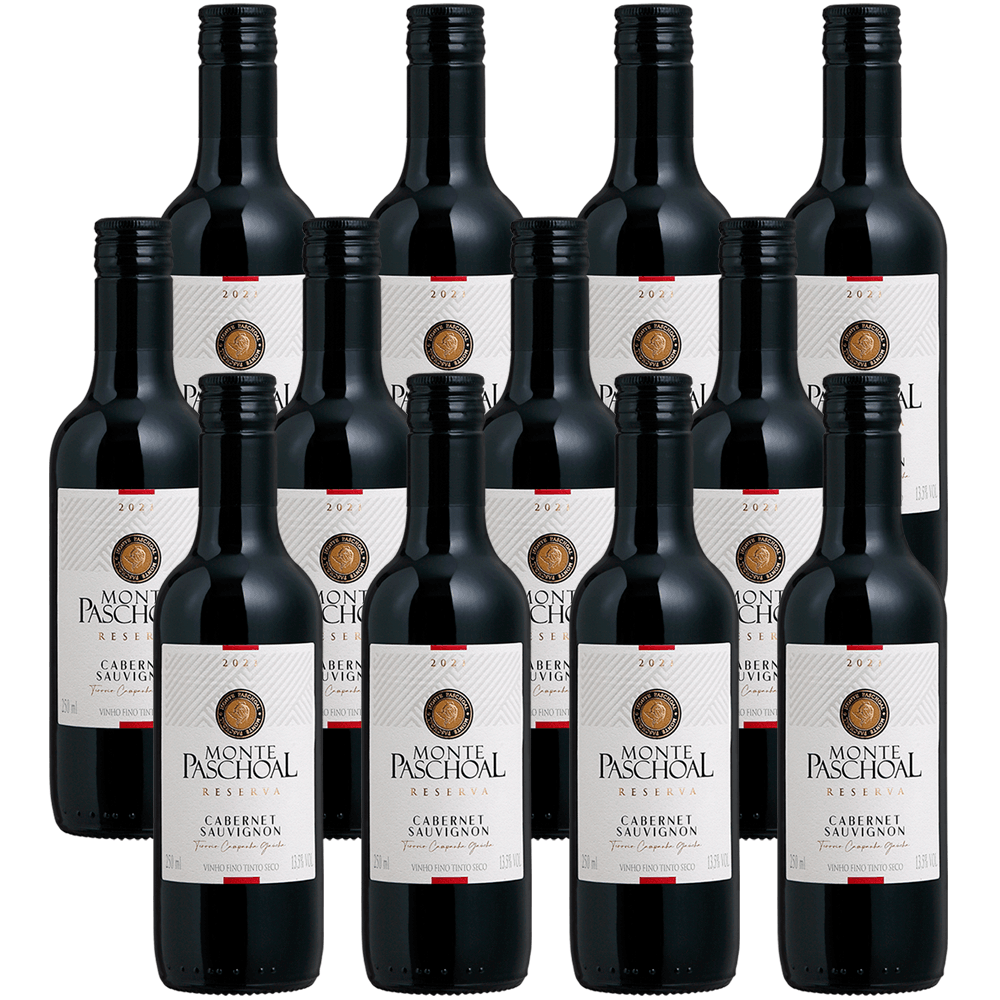 Vinho Monte Paschoal Tinto Seco Brasil Reserva Cabernet Sauvignon 250ml - 12 Unidades