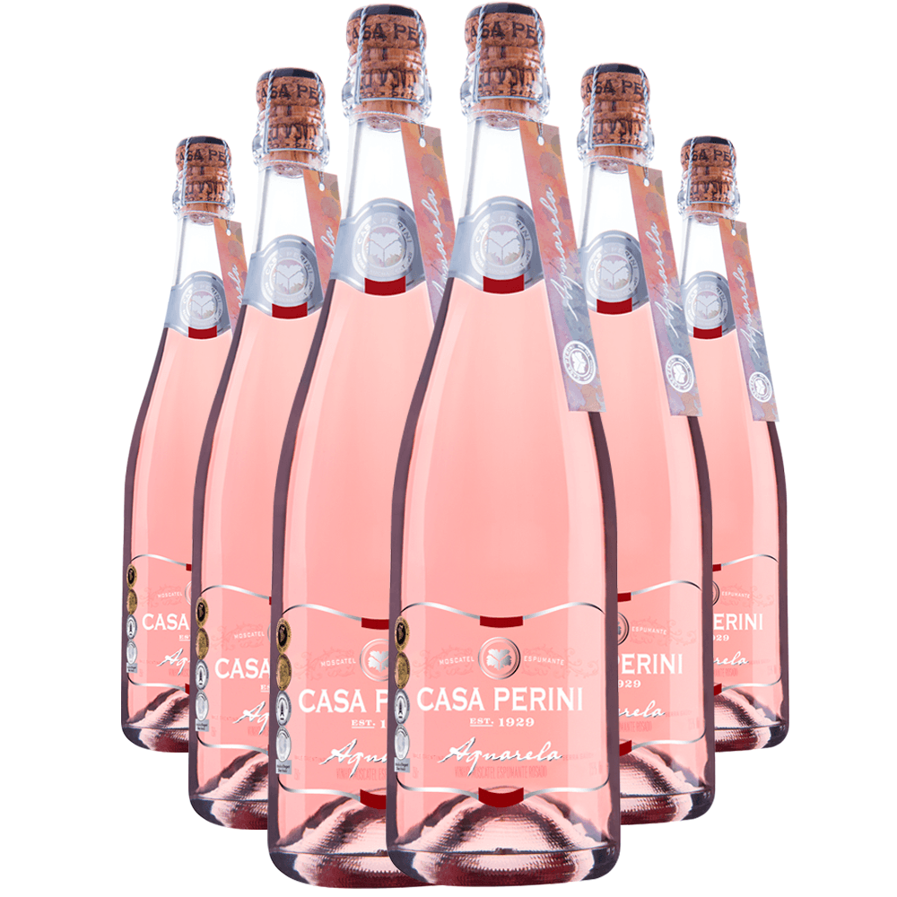 Espumante Casa Perini Rosé Moscatel Brasil Aquarela Moscato 750ml - 6 Unidades