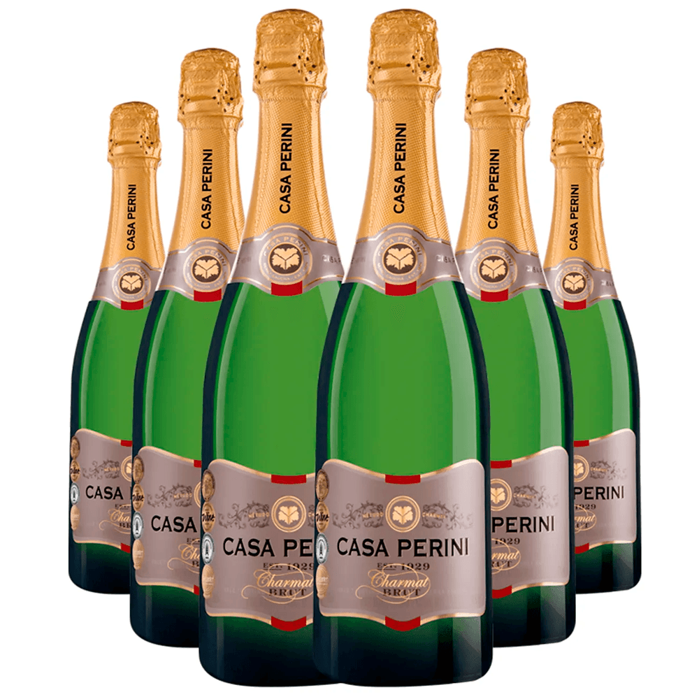Espumante Casa Perini Branco Brut Brasil Charmat Chardonnay, Riesling 750ml - 6 Unidades