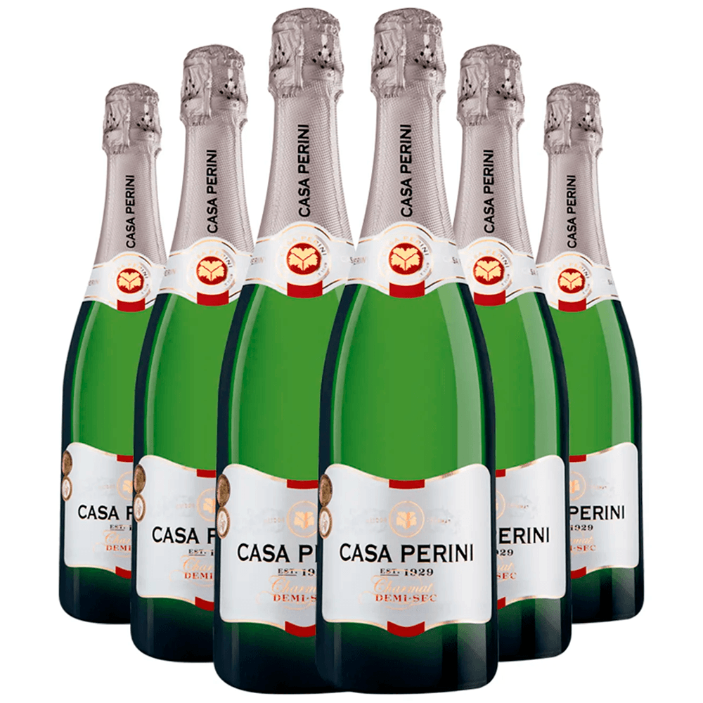 Espumante Casa Perini Branco Demi Sec Brasil Chardonnay, Riesling 750ml - 6 Unidades