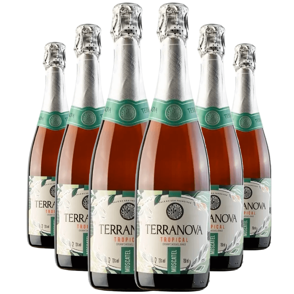 Espumante Terranova Branco Moscatel Brasil Tropical Moscato 750ml - 6 Unidades