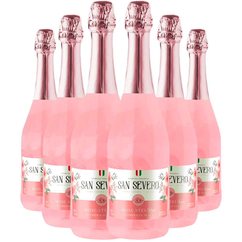 Espumante San Severo Rosé Moscatel Brasil Moscato 660ml - 6 Unidades