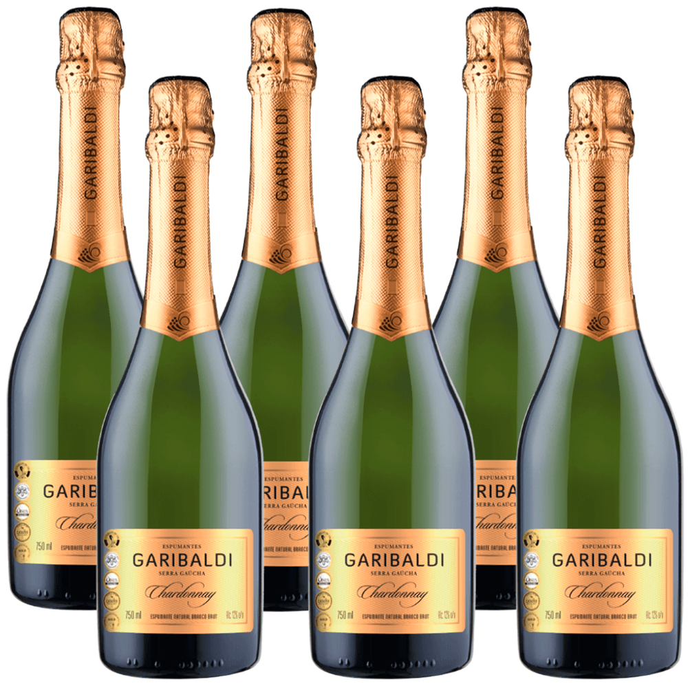 Espumante Garibaldi Branco Brut Brasil Chardonnay 750ml - 6 Unidades