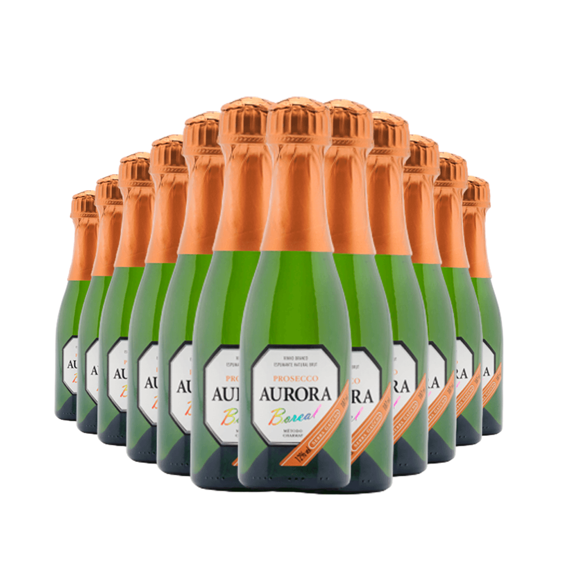 Espumante Vinícola Aurora Branco Brut Brasil Boreal Prosecco Glera 187ml - 12 Unidades