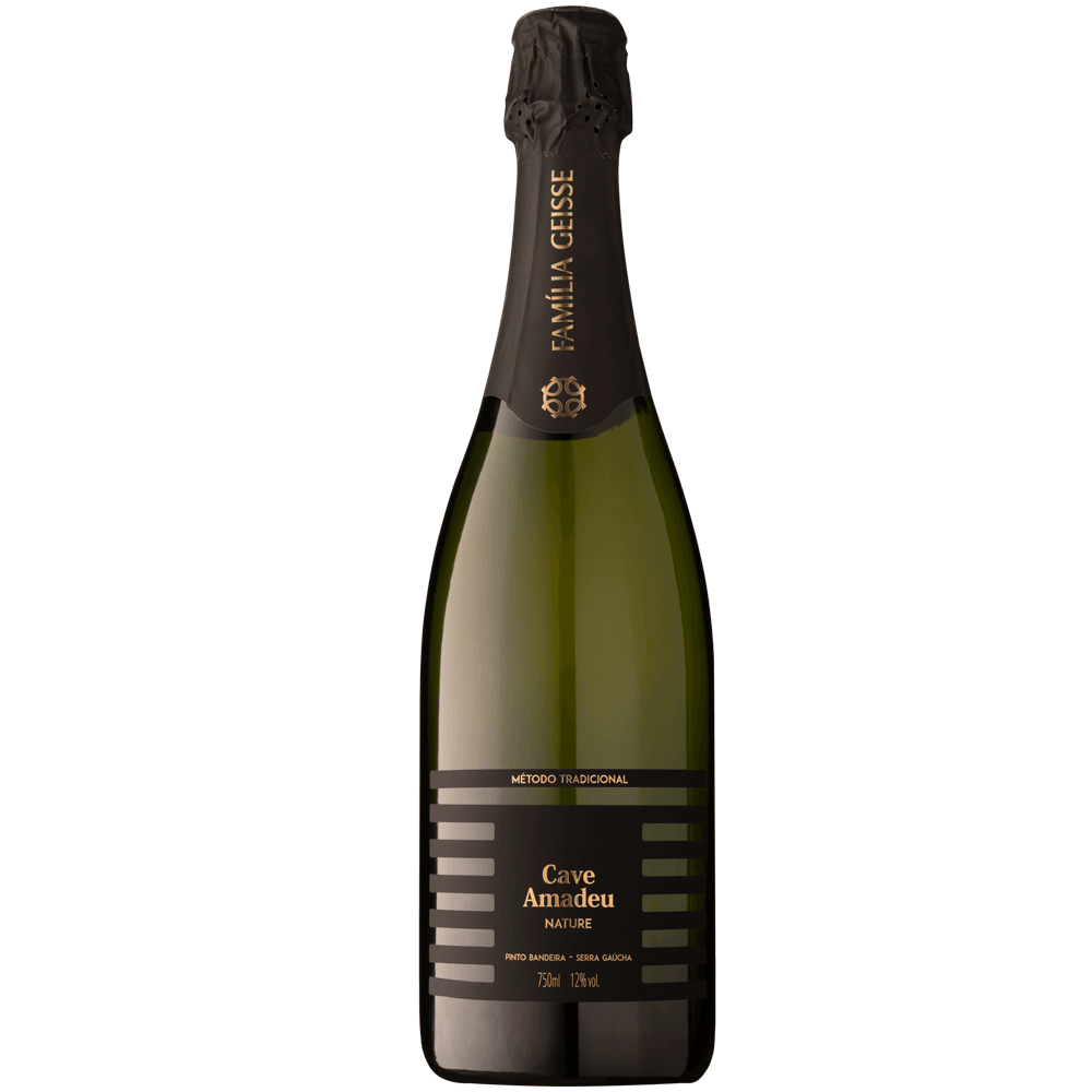 Espumante Cave Amadeu Branco Nature Brasil Rústico Chardonnay, Pinot Noir 750ml