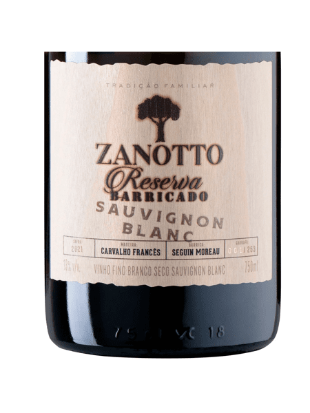 Vinho Zanotto Reserva Sauvignon Blanc 750ml Safra 2021