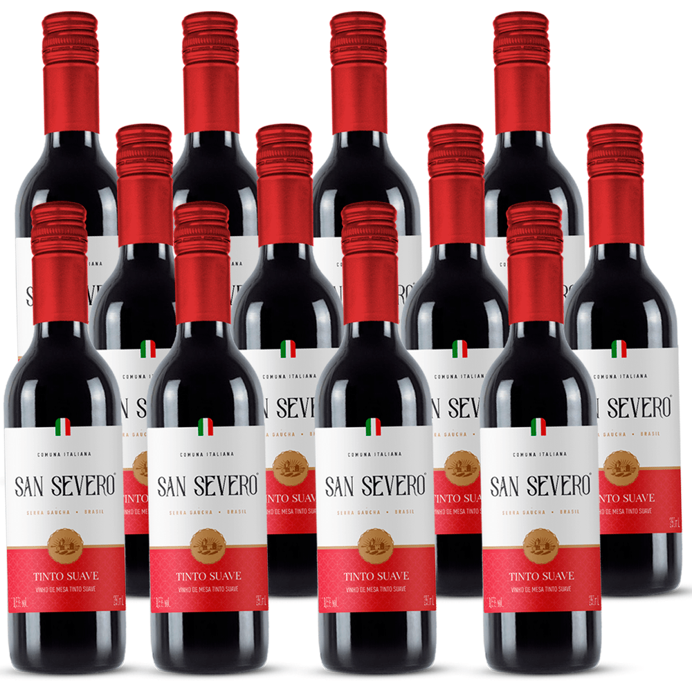 Vinho San Severo Tinto Suave Brasil Uvas Americanas 250ml - 12 Unidades