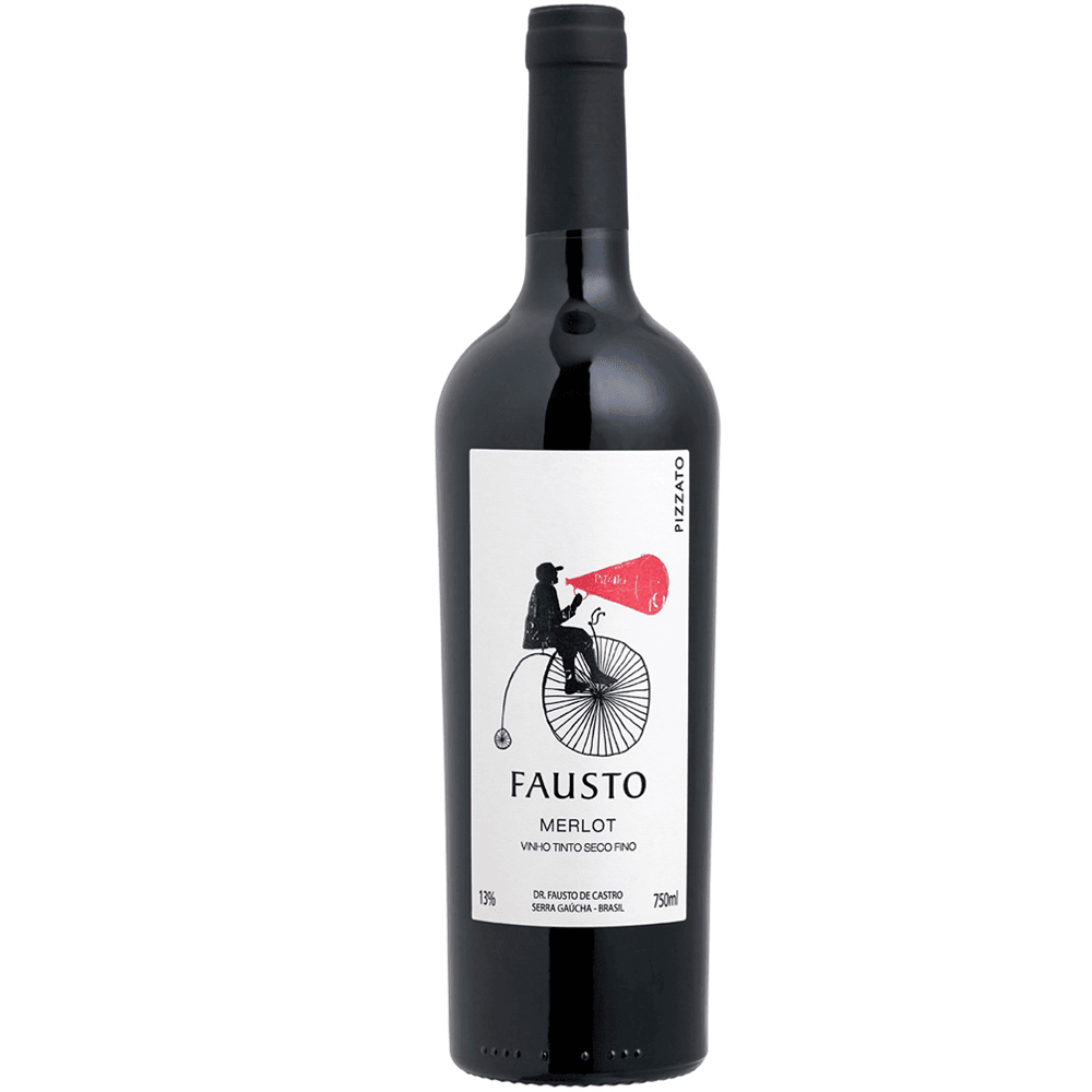 Vinho Pizzato Tinto Seco Brasil Fausto Merlot 750ml