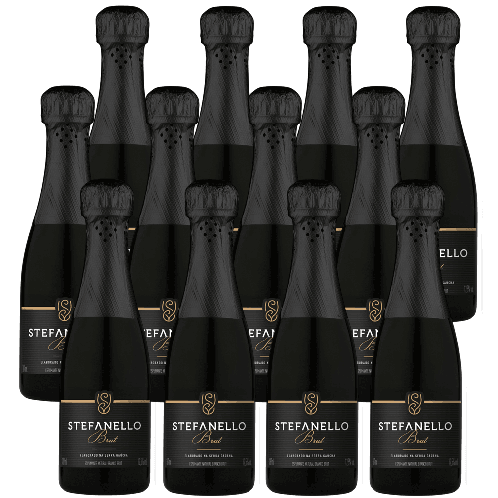Espumante Stefanello Branco Brut Brasil Colombard, Glera, Trebbiano 187ml - 12 Unidades