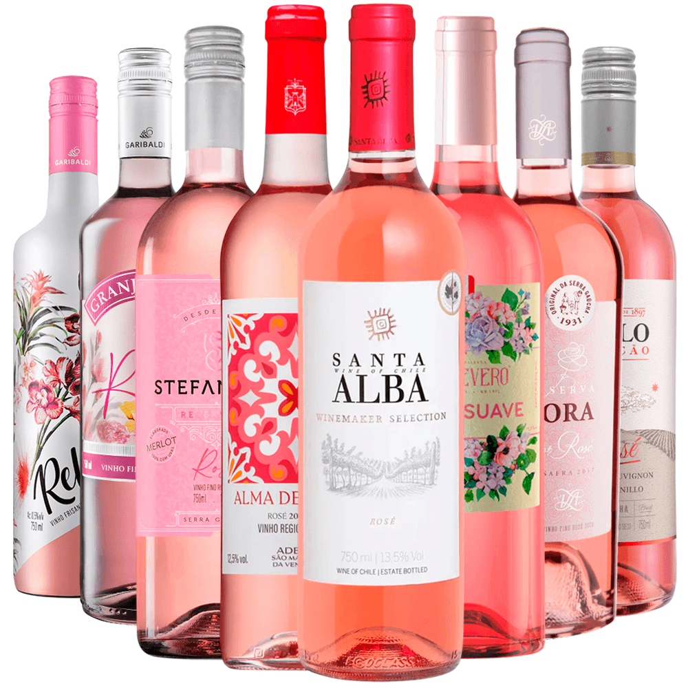 Kit 8 Vinhos Roses 750ml | WerleComercial