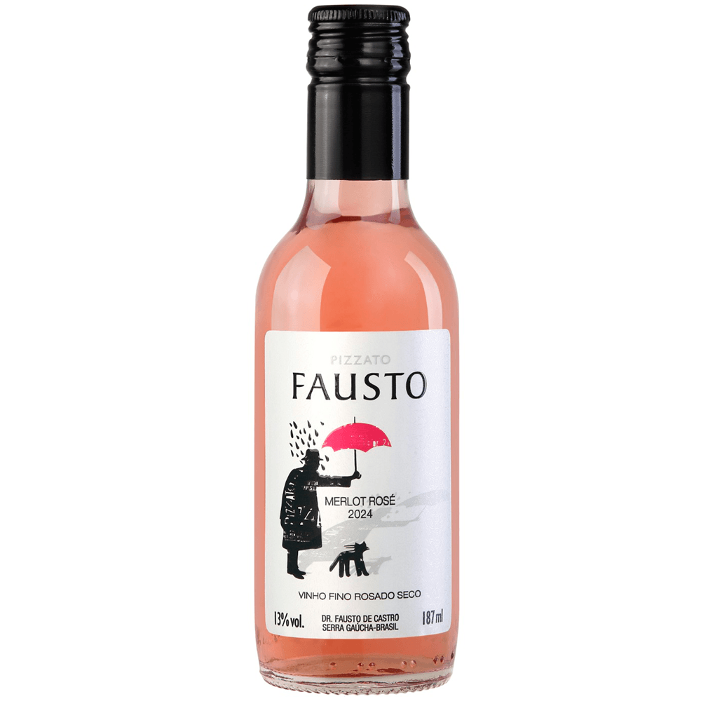 Vinho Pizzato Rosé Seco Brasil Fausto Merlot 187ml