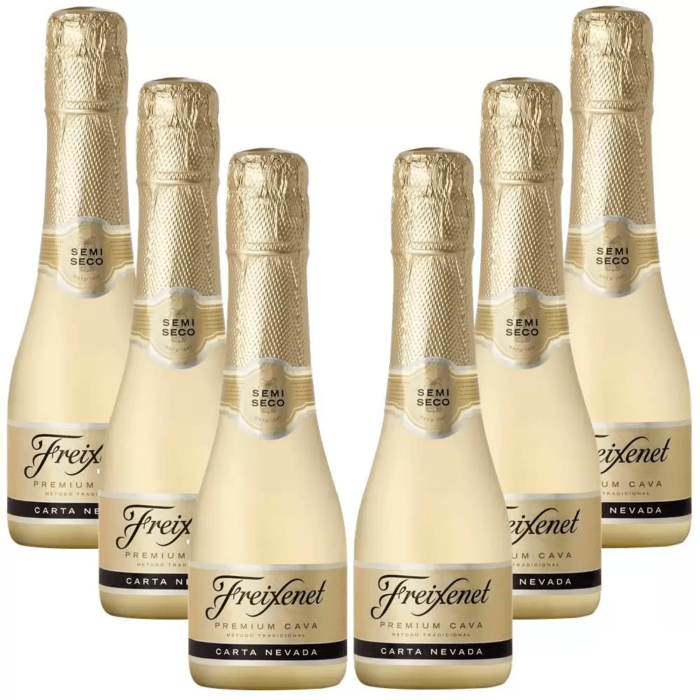 Espumante Freixenet Branco Demi Sec Espanha Carta Nevada Macabeo, Parellada, Xarello 200ml - 6 Unidades