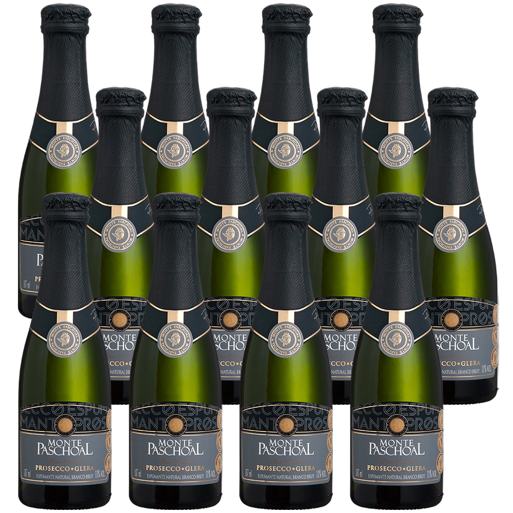 Espumante Monte Paschoal Branco Brut Brasil Prosecco Glera 187ml - 12 Unidades