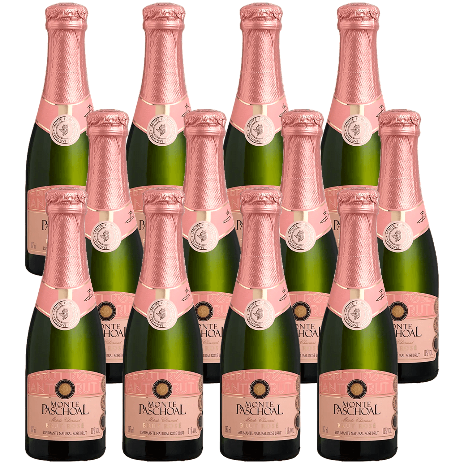 Espumante Monte Paschoal Rosé Brut Brasil Pinot Noir 187ml - 12 Unidades