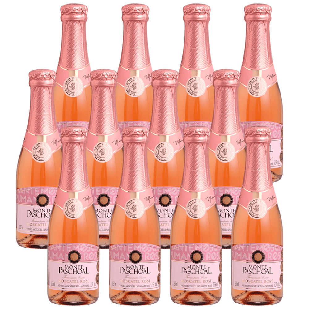 Espumante Monte Paschoal Rosé Moscatel Brasil Moscato 187ml - 12 Unidades