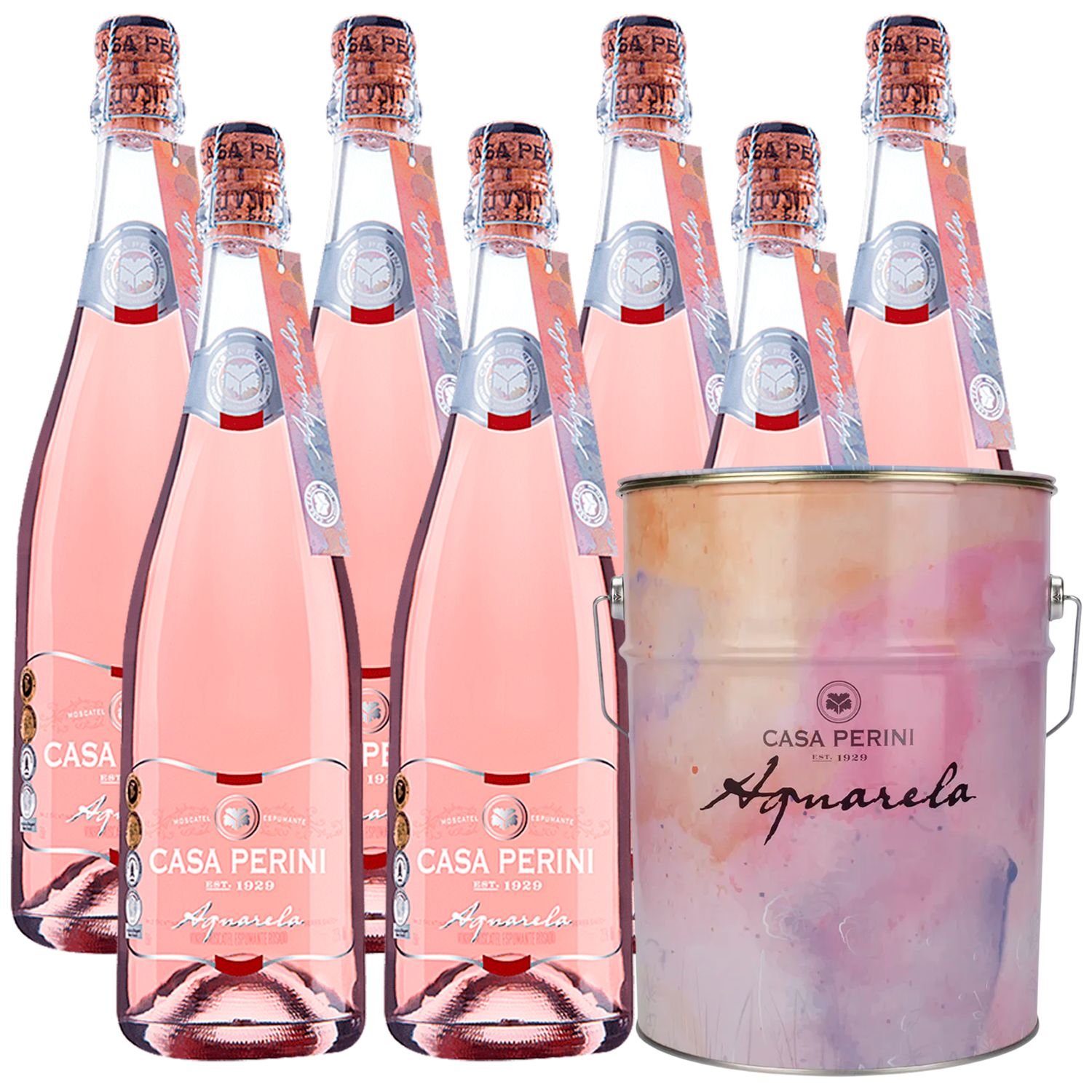 Balde Espumante Casa Perini Moscatel Aquarela 7x750ml | WerleComercial