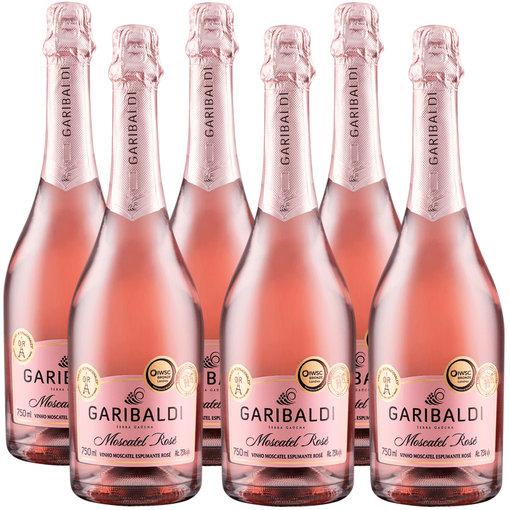 Espumante Garibaldi Rosé Moscatel Brasil Moscato 750ml - 6 Unidades