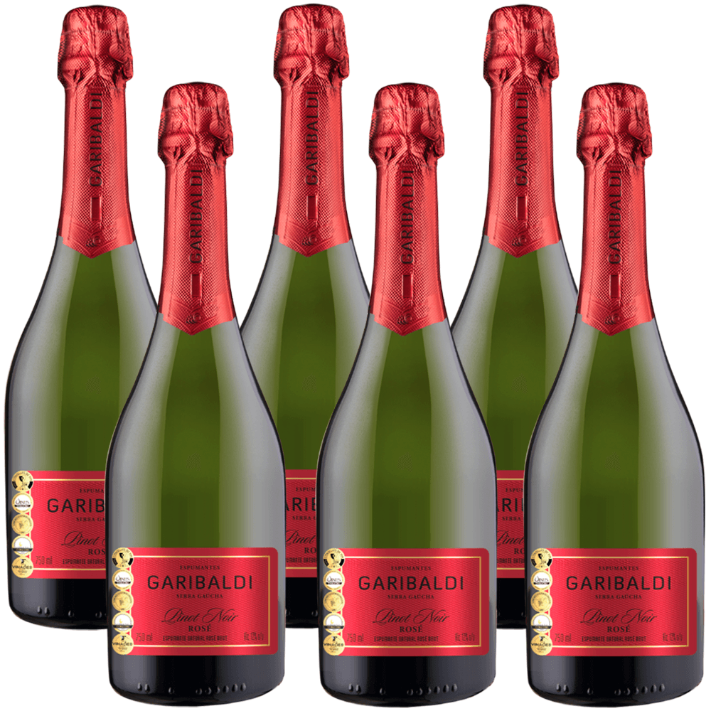 Espumante Garibaldi Rosé Brut Brasil Pinot Noir 750ml - 6 Unidades