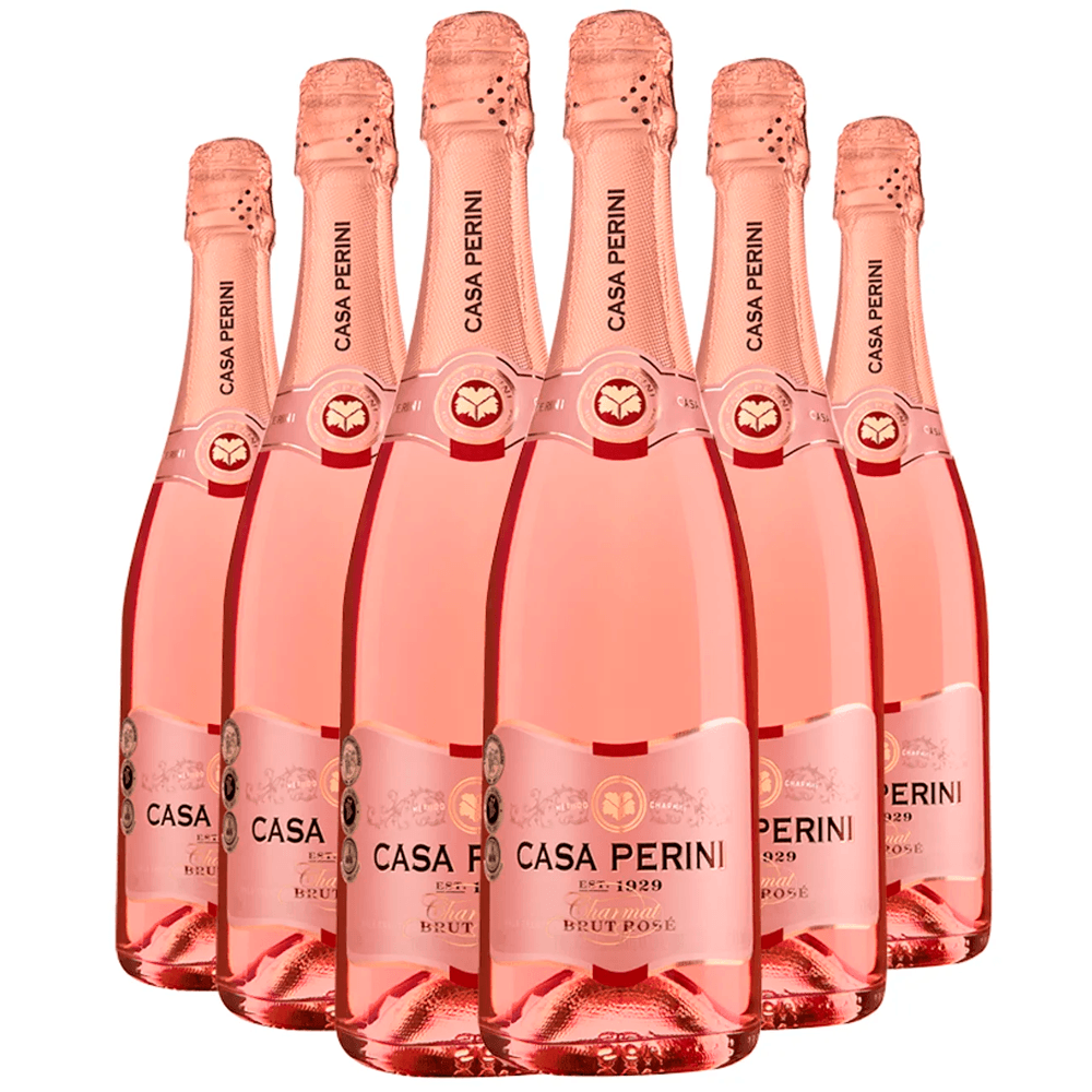 Espumante Casa Perini Rosé Brut Brasil Chardonnay, Gamay, Pinot Noir 750ml - 6 Unidades