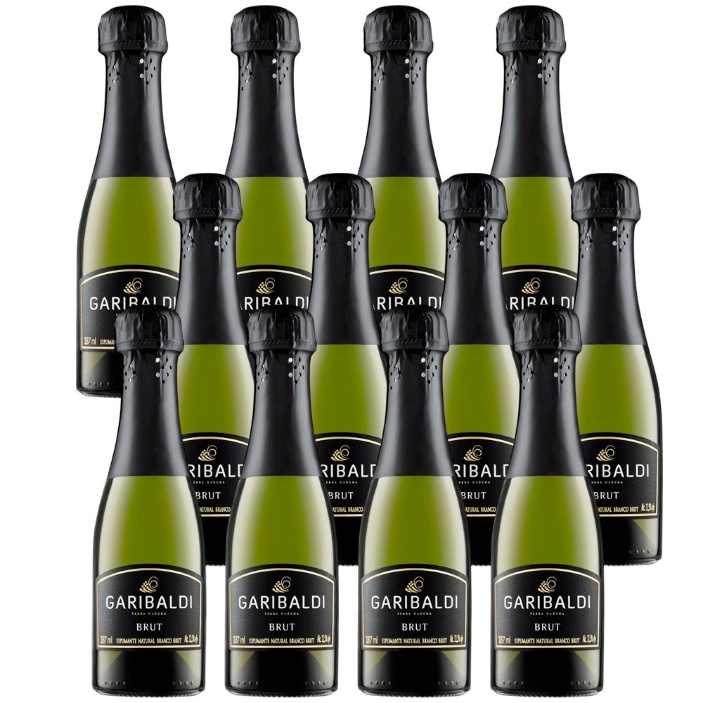 Espumante Garibaldi Branco Brut Brasil Chardonnay, Pinot Noir 187ml - 12 Unidades