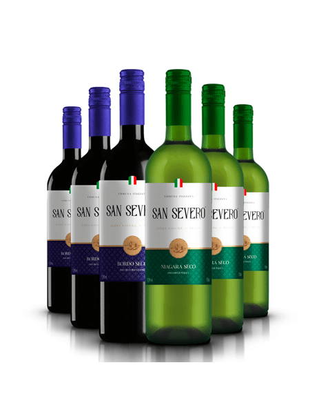 Vinho San Severo 3 Bordô Seco & 3 Branco Seco 6x750ml