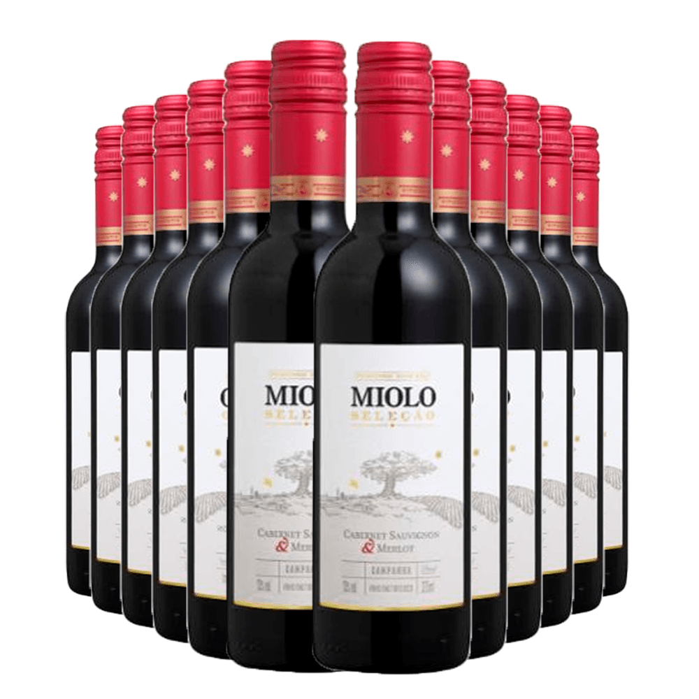 Vinho Miolo Tinto Seco Brasil Seleção Cabernet Sauvignon, Merlot 375ml - 12 Unidades
