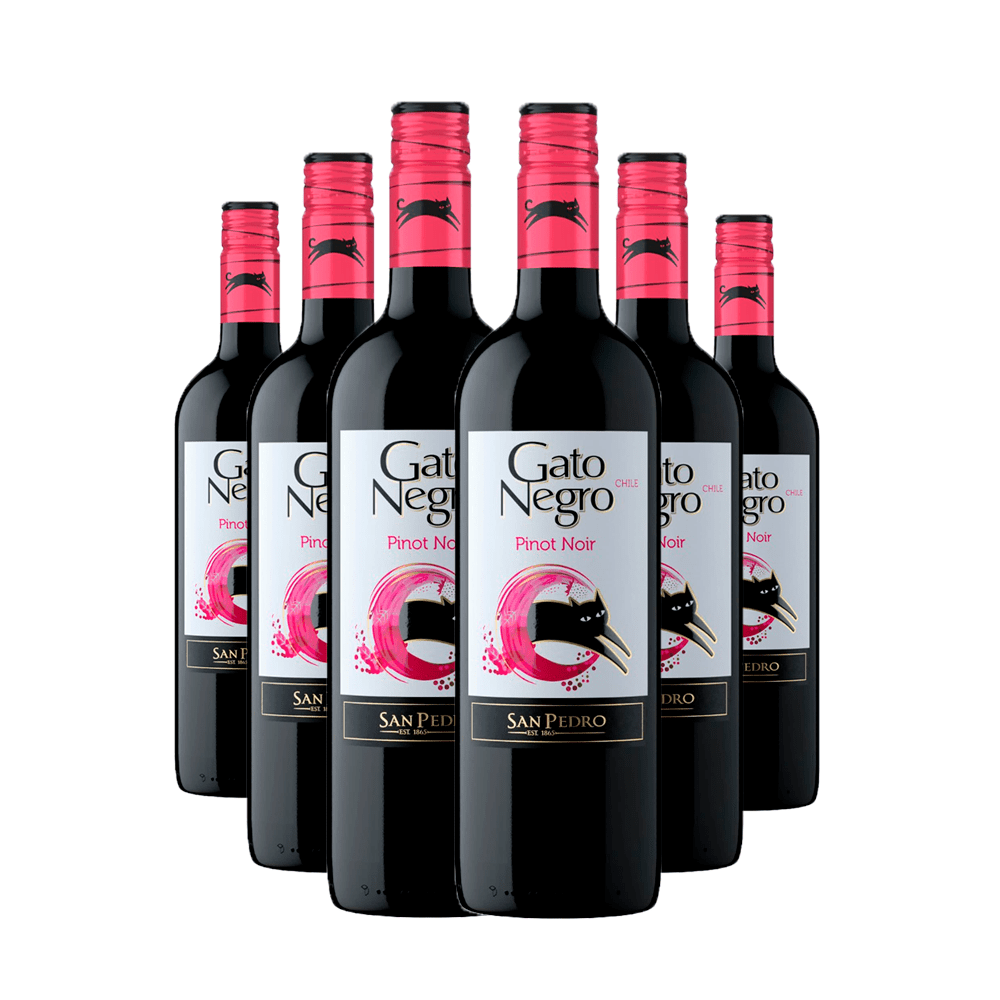 Pack 6 Vinho Gato Negro Pinot Noir 750ml | Werle Comercial | WerleComercial