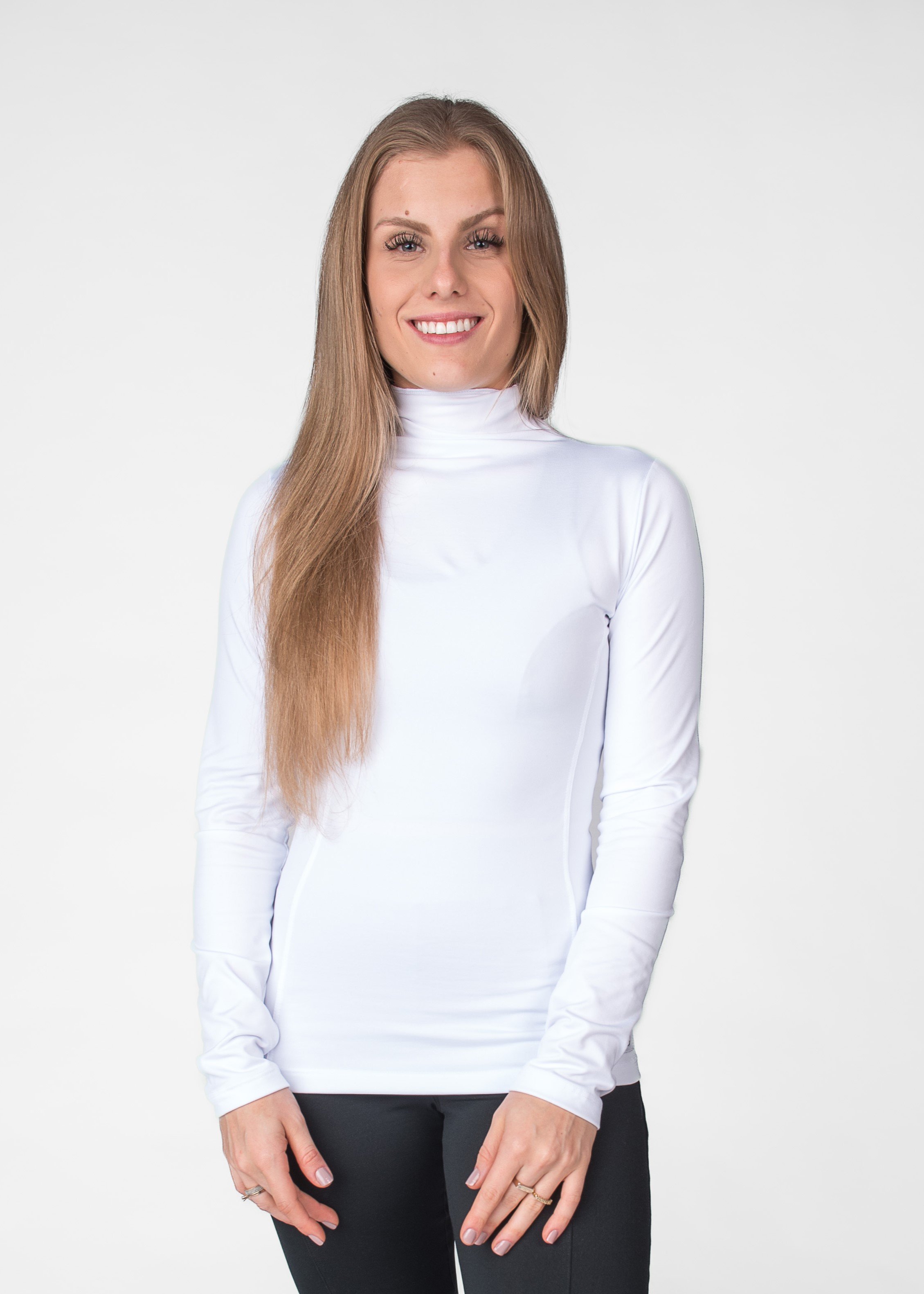 Blusa Segunda Pele Térmica Feminina Com Gola Chaminé Em Tecido