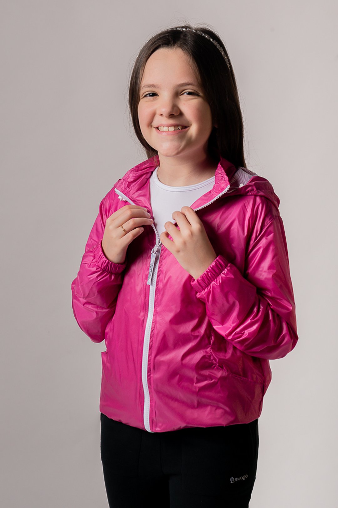 Jaqueta Corta Vento Infantil Unissex Repelente à Água Com Forro e