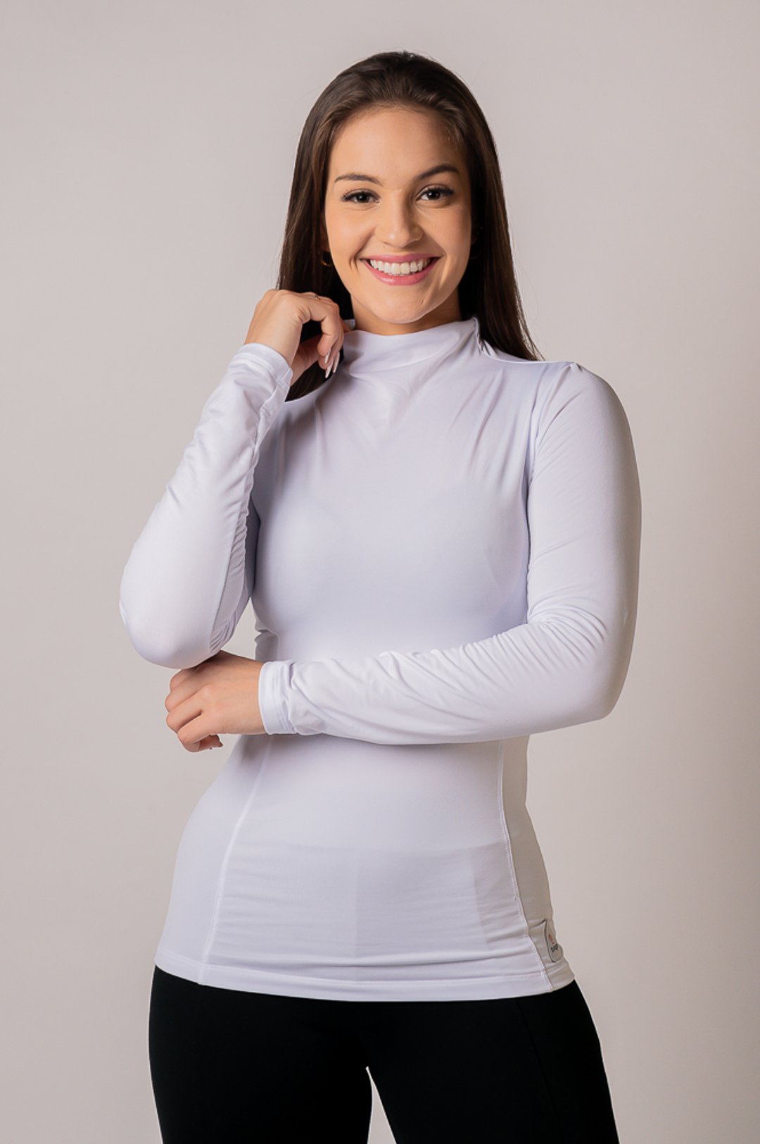 Blusa Segunda Pele Térmica Feminina Com Gola Chaminé Em Tecido