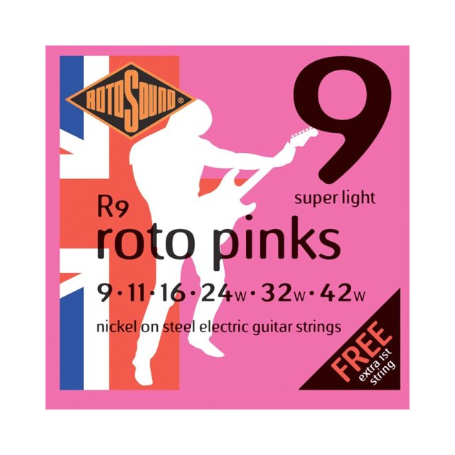 Encordoamento para Guitarra Rotosound Pink Nickel R9