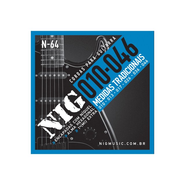 Encordoamento P/Guitarra NIG N-64 010/046 + Brinde