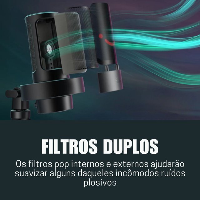 Microfone Fifine A8v Condensador Usb Ampligame Rgb | BLAUT