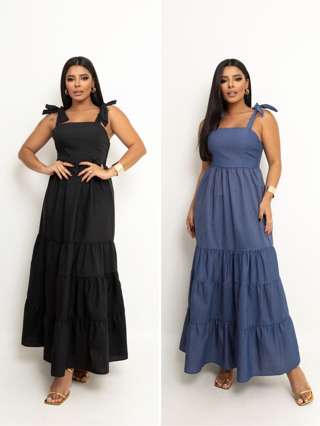 Kit Vestidos Longos Três Marias com Alça de Amarrar Woman