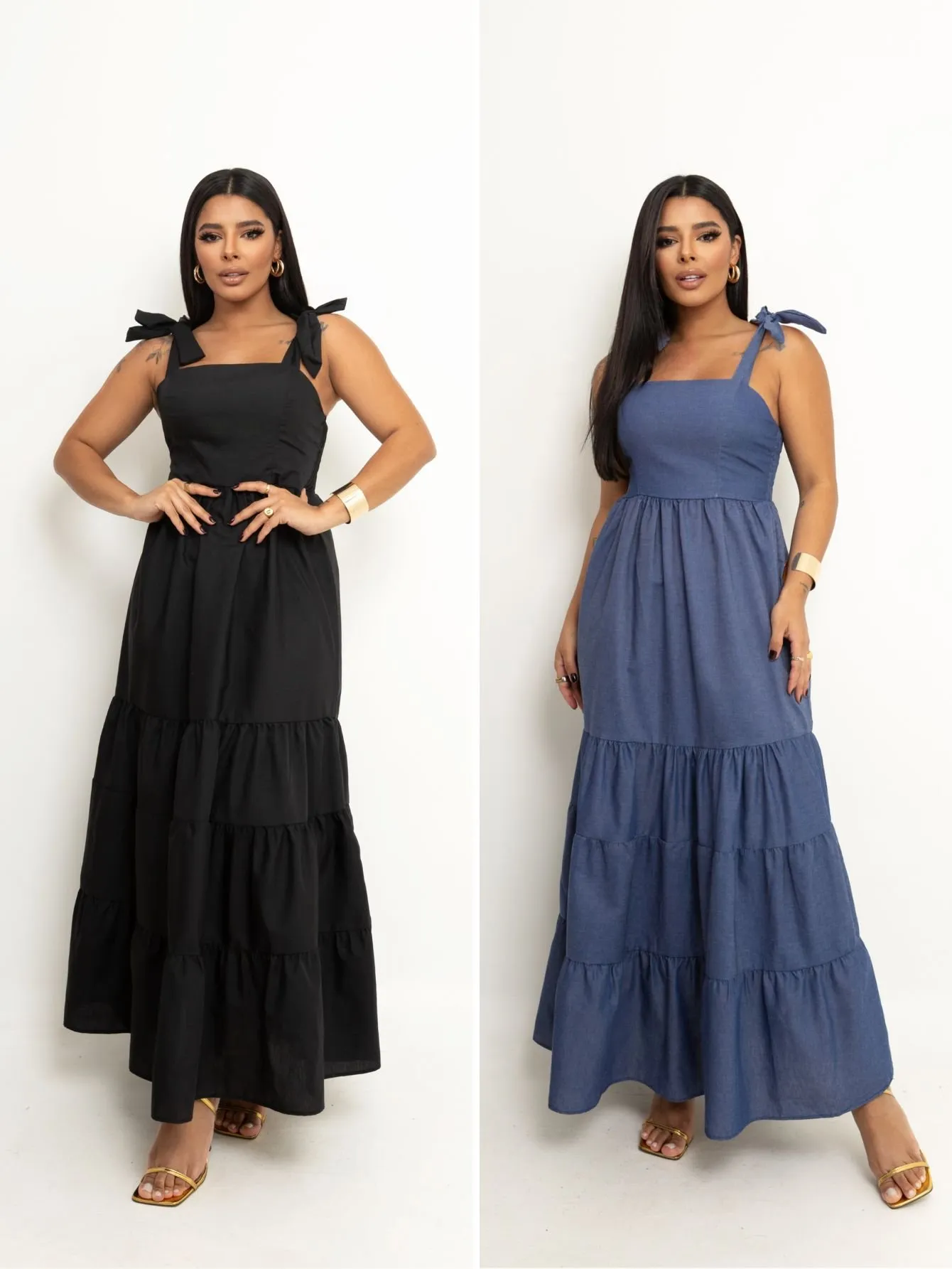 Kit Vestidos Longos Três Marias com Alça de Amarrar Woman