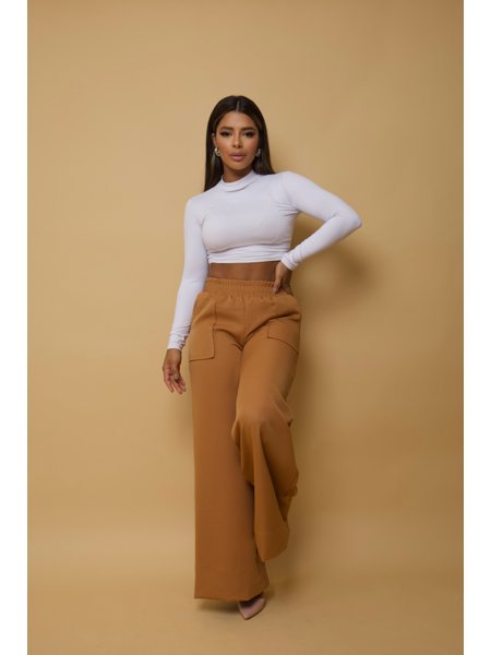 Calça Wide Leg Pantalona Alfaiataria Casual Moderna Woman