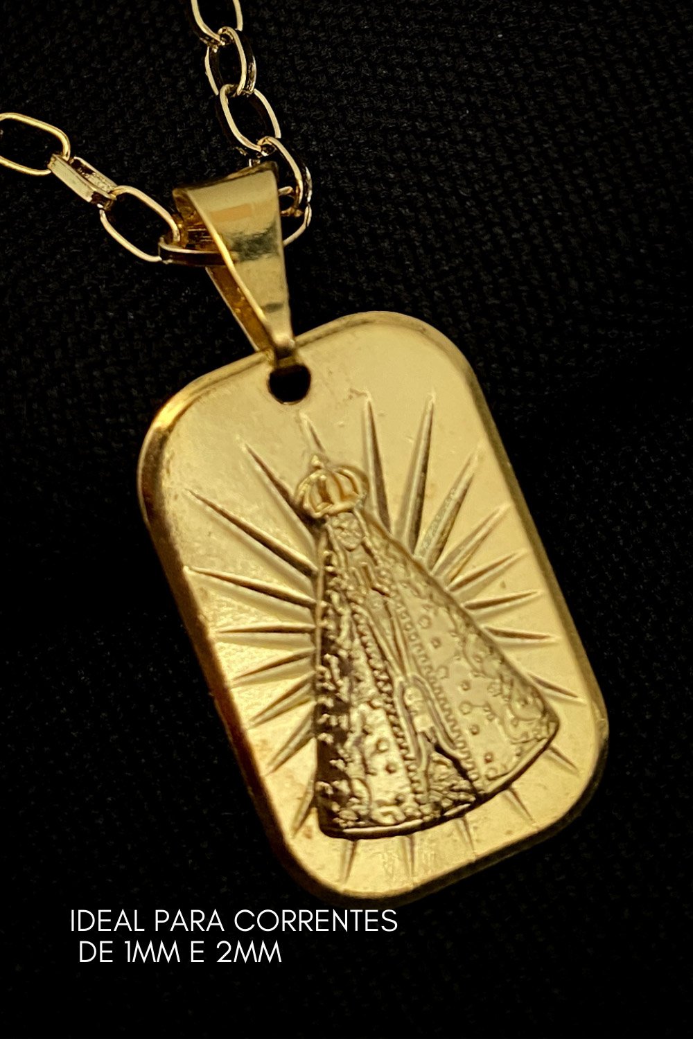 Pingente Nossa Senhora Plaquinha P - 2x1,3cm - 2,0g - Banhado A Ouro 18k