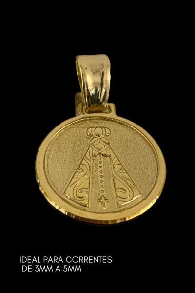 Pingente Nossa Senhora Baixo Relevo Medalha Banhada A Ouro 18k - P