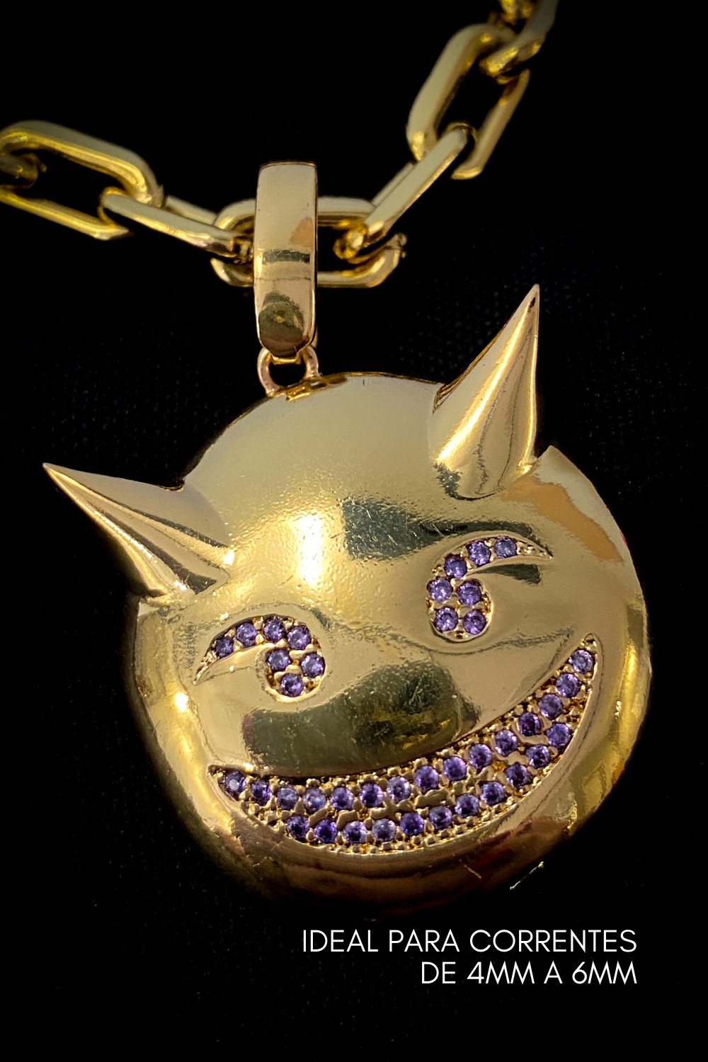 Pingente Emoji Diabo 9,0g Banhado A Ouro 18k | Invictus Joias