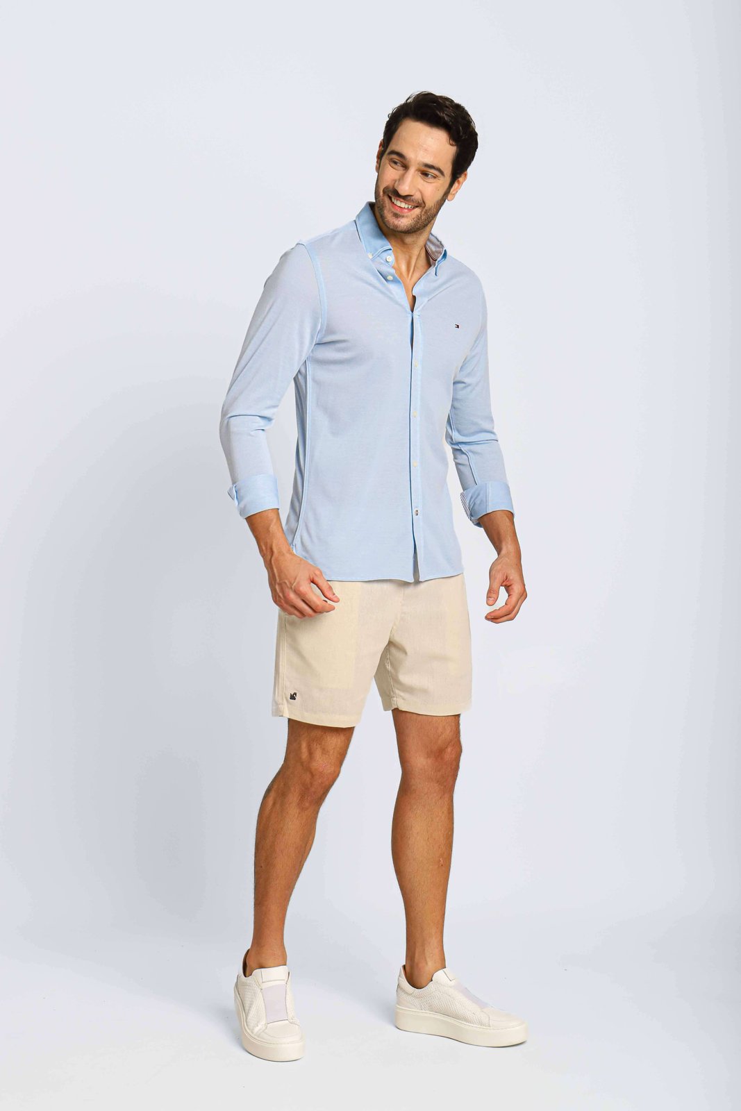 Hilfiger Slim Fit Camiseta Tommy Hilfiger Azul Claro Camisa Polo