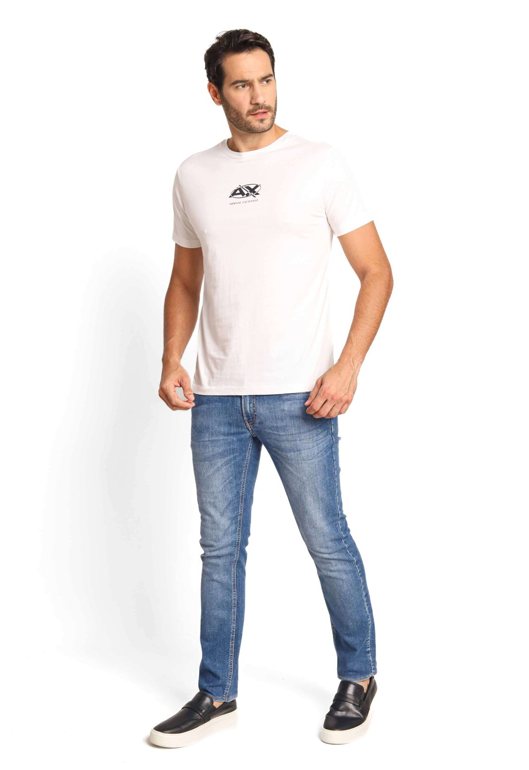 Camiseta Armani Exchange Regular Fit Logo Central - Sale | Henri Store ...
