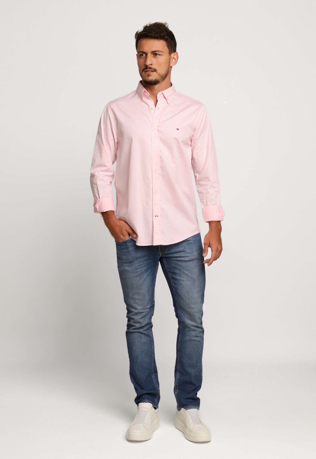 Camisa rosa tommy hilfiger online