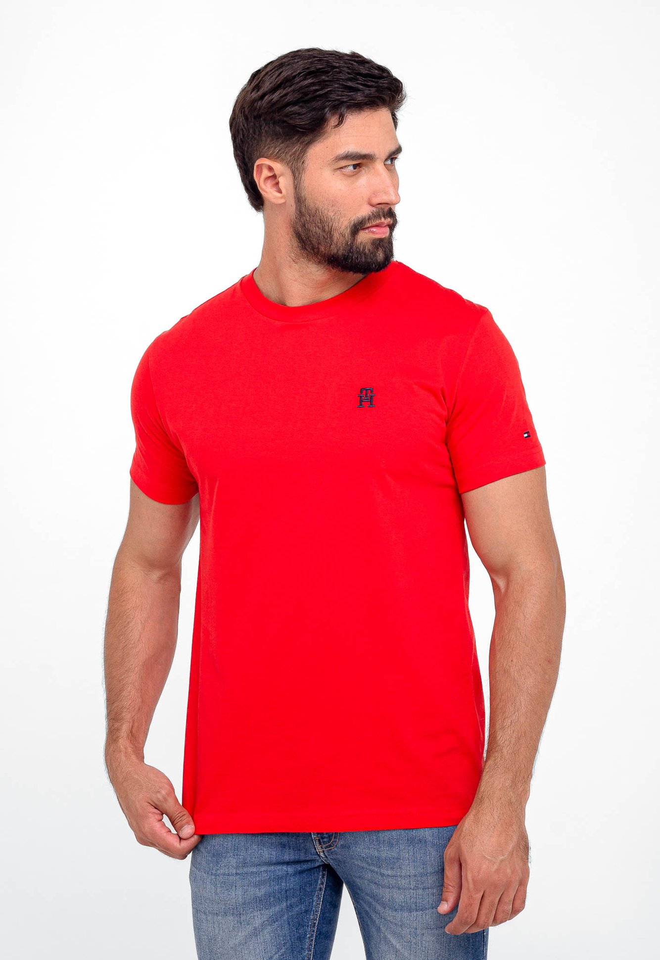 Camiseta Estampada Camiseta Tommy Hilfiger Masculina Vermelha