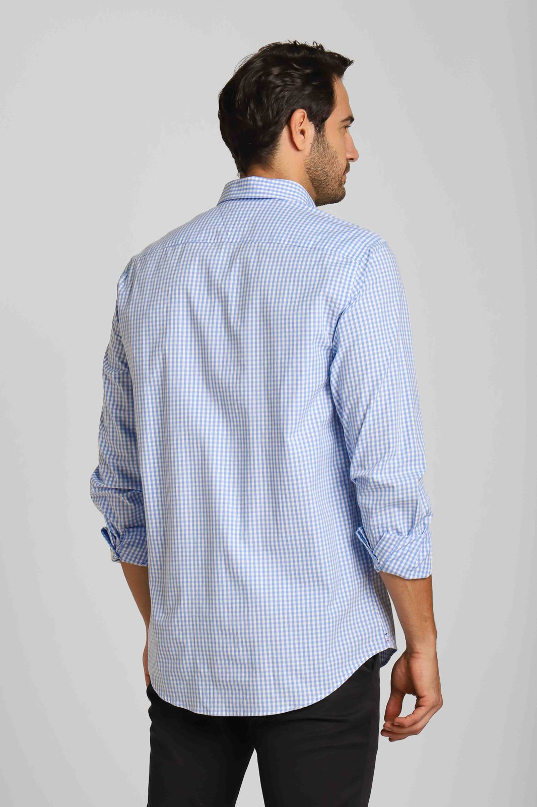 Camisa Tommy Hilfiger Ml Regular Fit Xadrez Azul Claro Henri