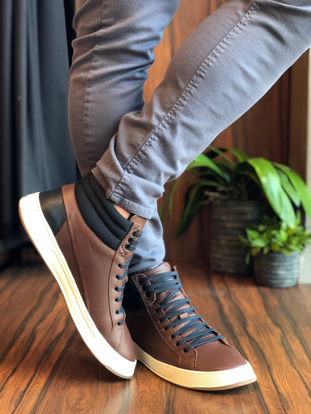 Sapatenis Masculino Sapato TÃªnis Alto Solado Alto TÃªnis Alto