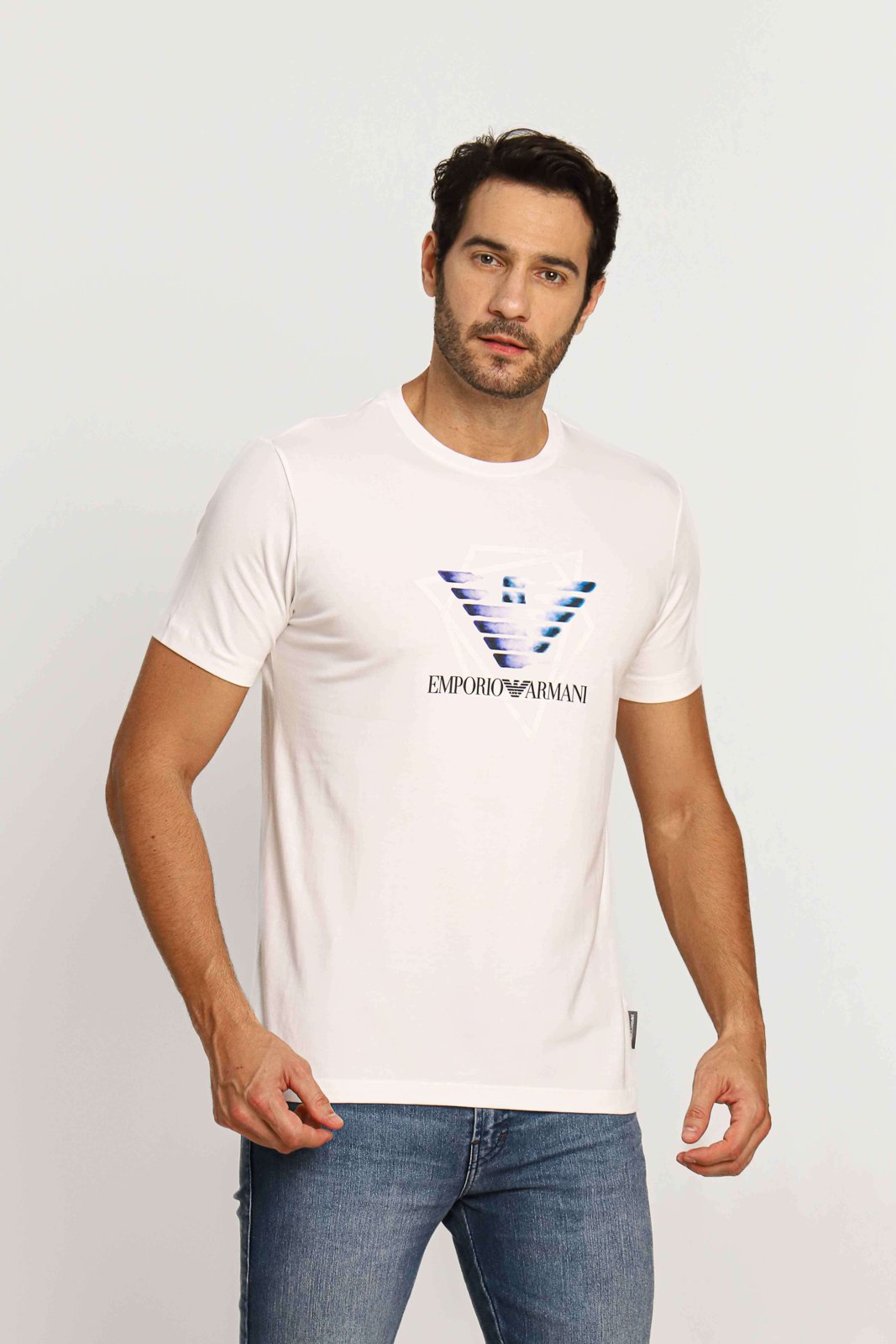 Camiseta Emporio Armani Logo Central Branca Sale Henri Store