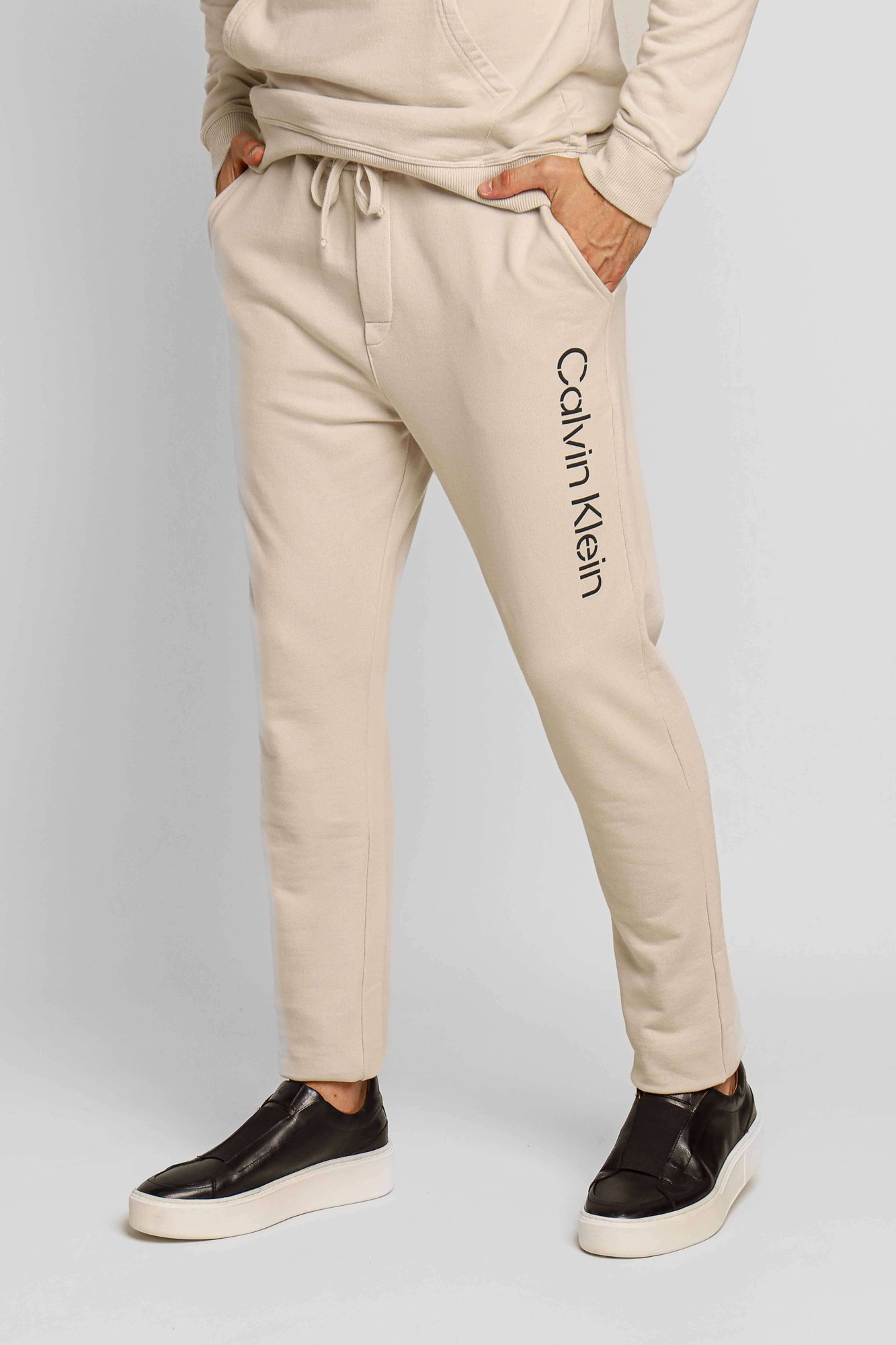 Calça Moletom Moletom Bege Masculino Calça Moletom Calça Calvin