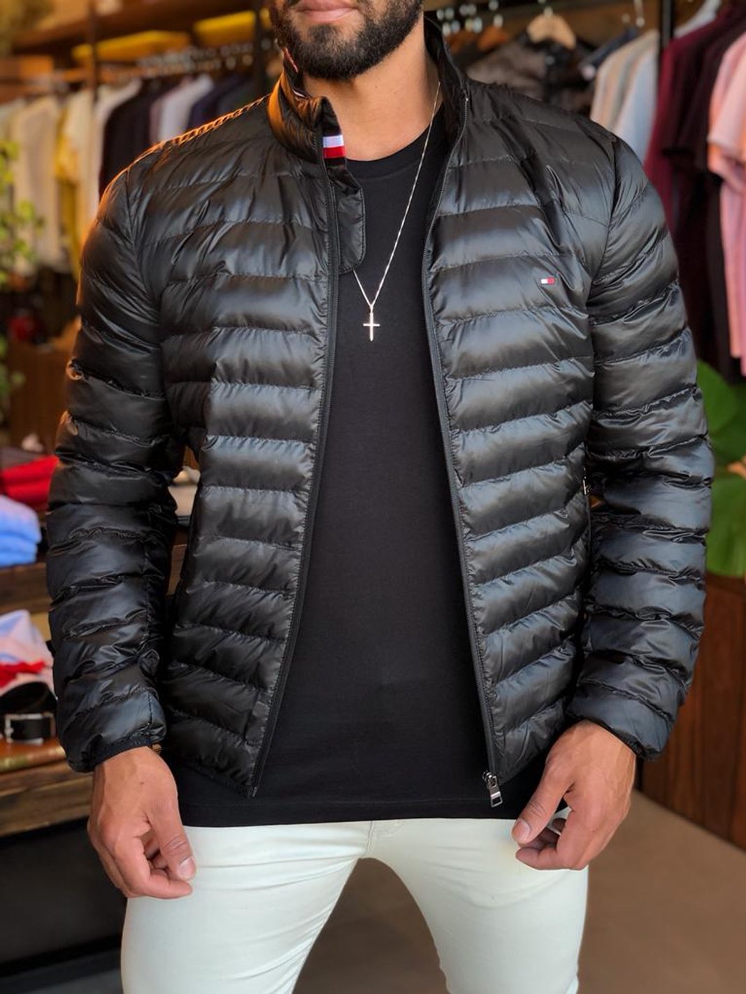 Jaqueta puffer tommy 2024 hilfiger