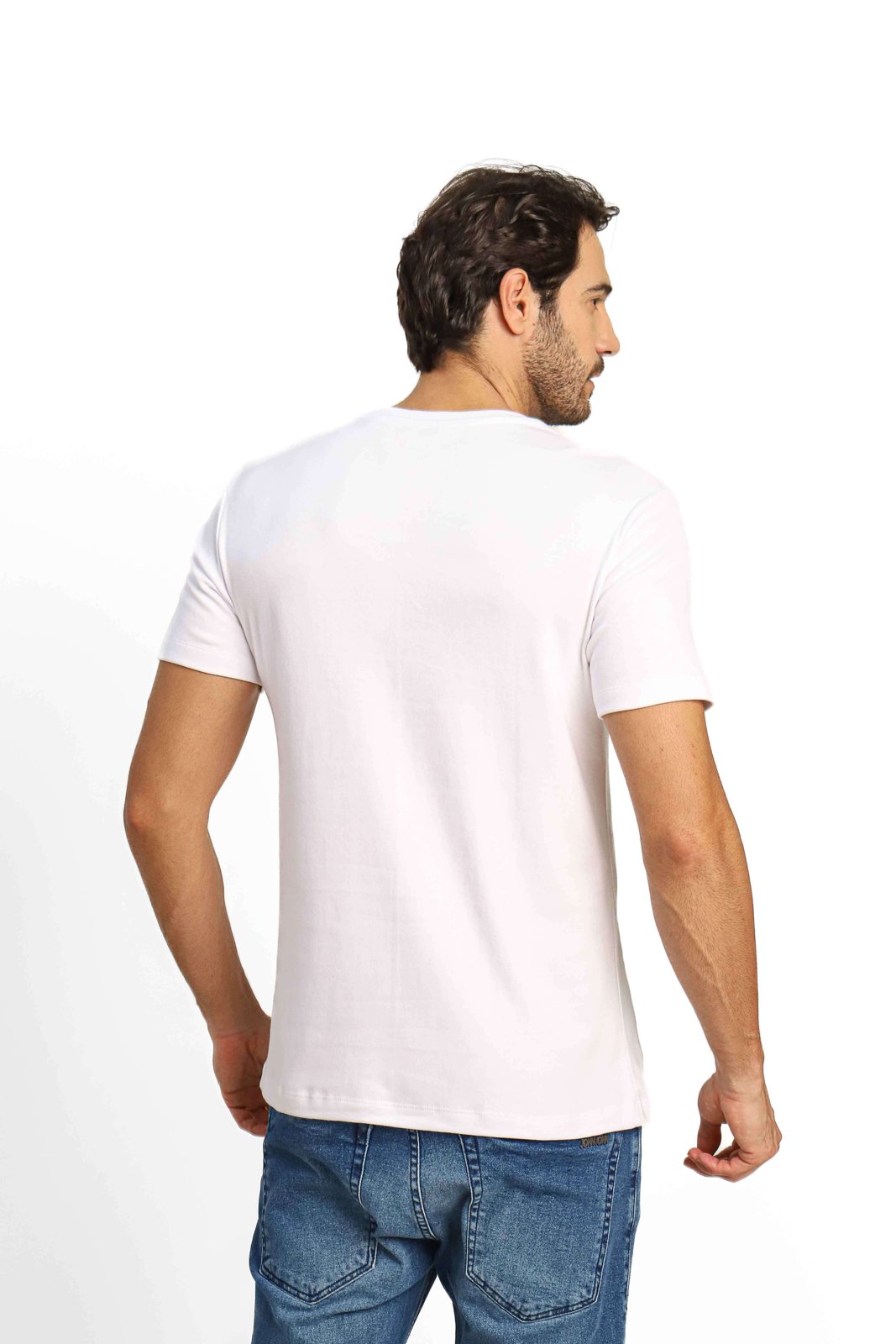 Camiseta Calvin Klein Logo Retângulo Branco