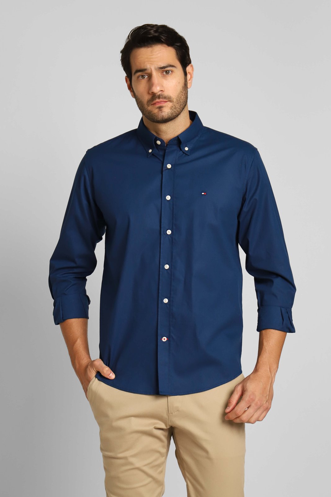 Camisa Tommy Hilfiger Masculina Azul ML 04